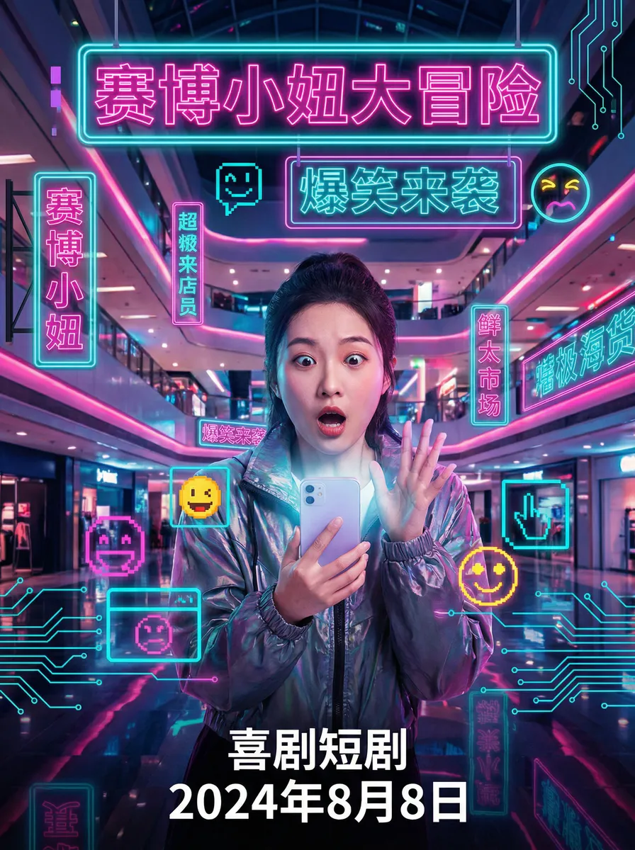 性瘾少女 搞笑喜剧短剧 - 赛博小妞大冒险海报